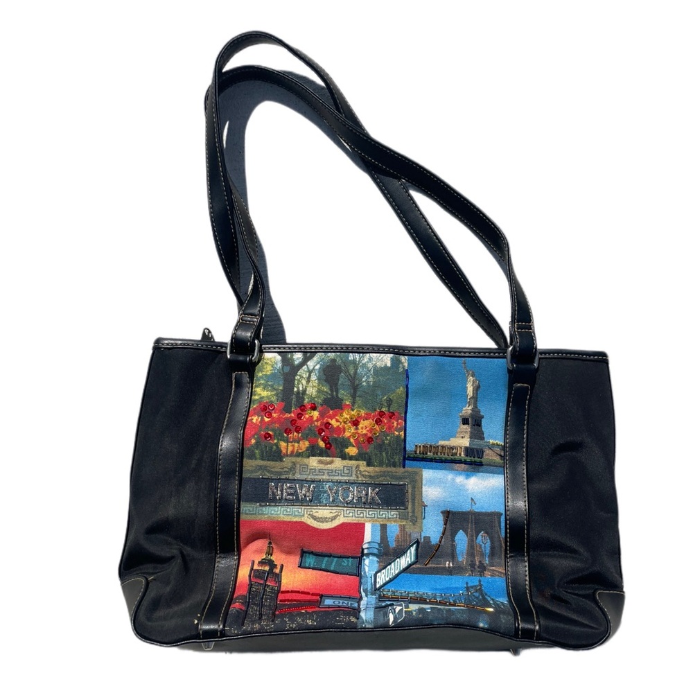 New York City tote with beaded detail